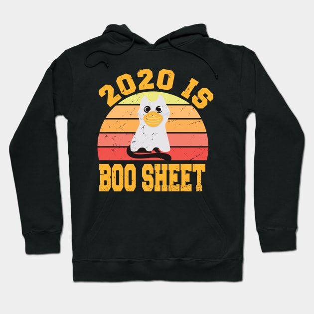 2020 Is Boo Sheet, Cat Boo Ghost Halloween face mask Hoodie by potch94